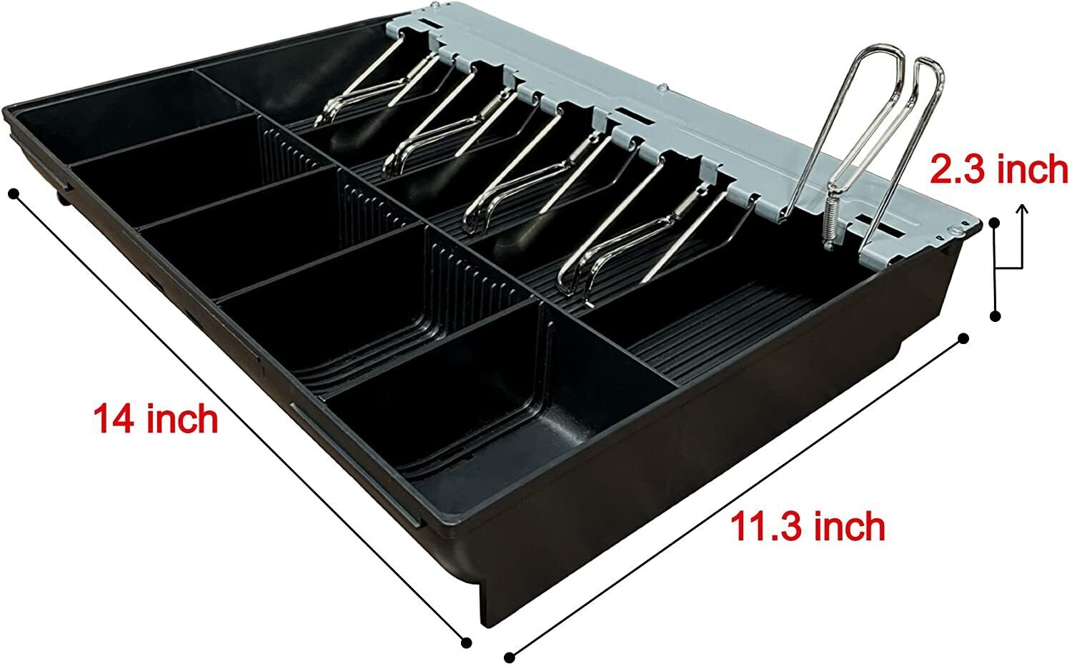 Cash Drawer Insert Money Tray Metal wire gripper 57, 5 Bills and 5 Coins, Compatible with Sam4s ER-5200, ER-5240, ER-5215, ER-900 Series, SPS-300 HK-7200 HK-7240 HK-7215 Series