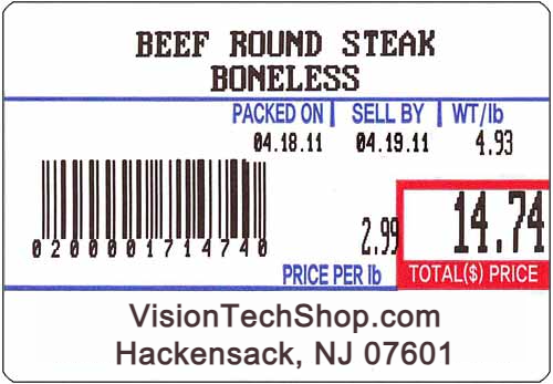 LST8010 Printing Scale Label, 58 x 40 mm, UPC/Ingredients 12 Rolls of 700 Labels