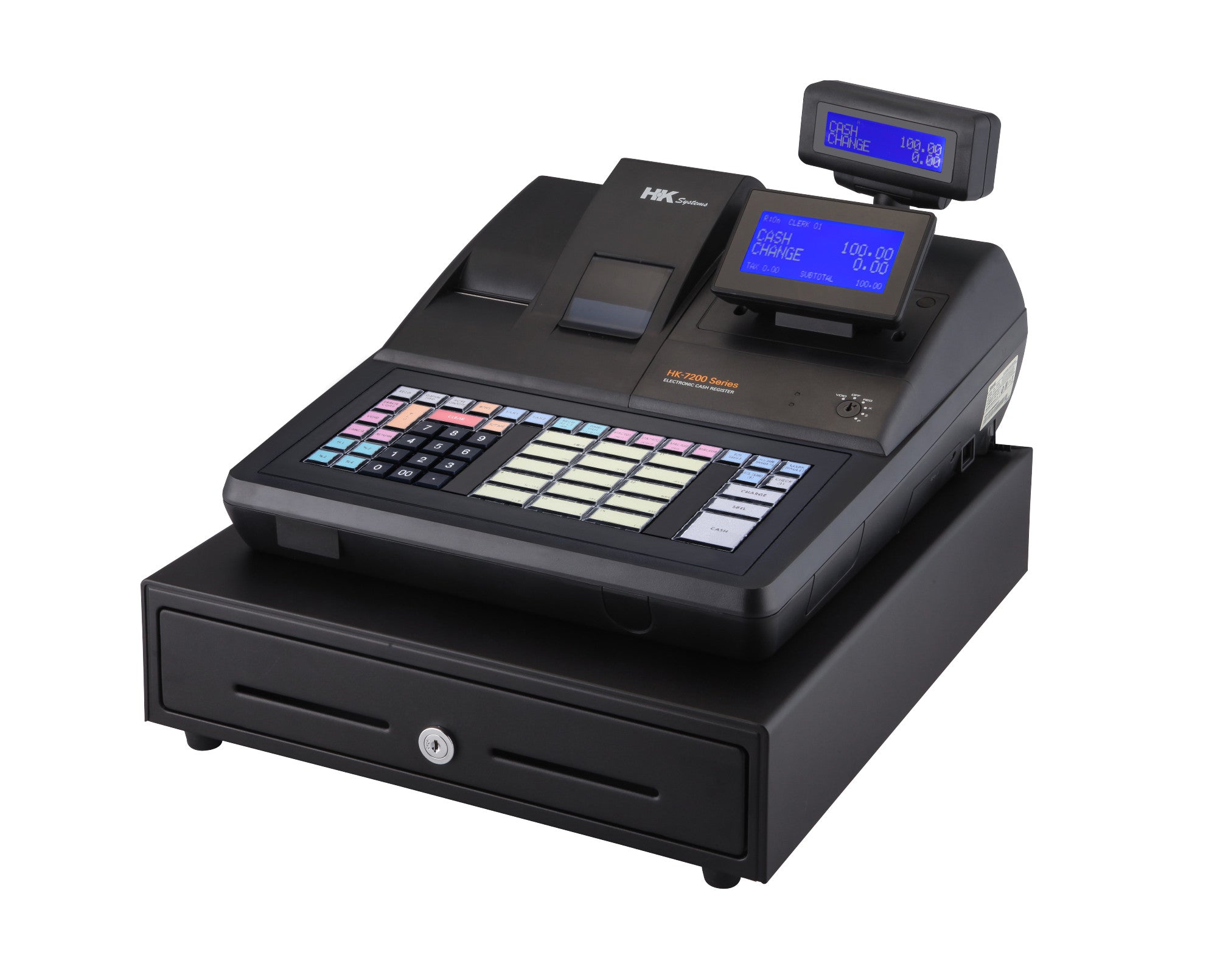 HK-7240, 90 Raised keys, Electronic Cash Register, NTEP Legal for Trade