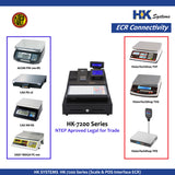 HK-7200, 160 Flat keys, Electronic Cash Register, NTEP Legal for Trade