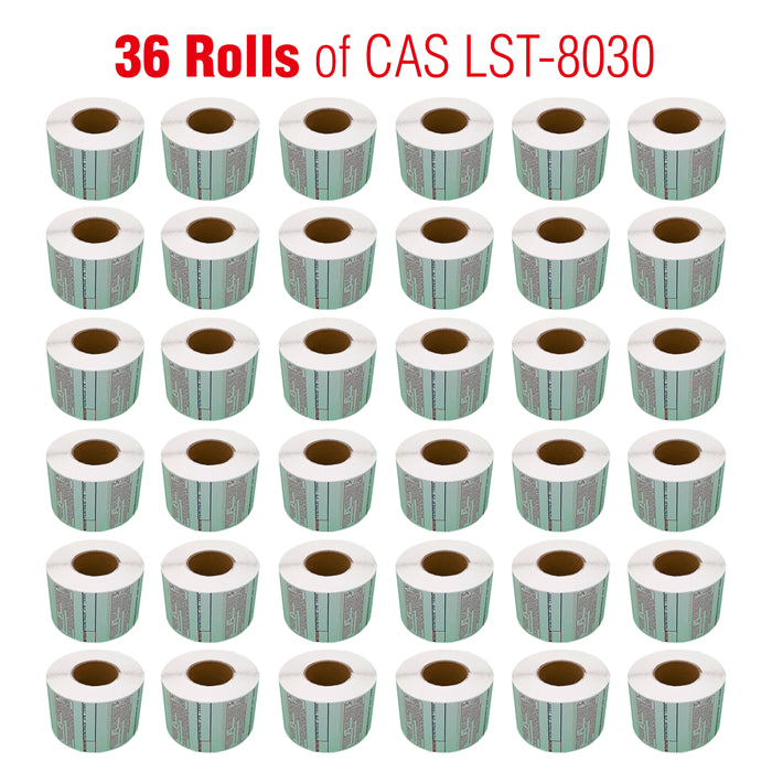 CAS8030-36 Printing Scale Label, 58 x 50 mm, Non-UPC/Safe Handling, 36 Rolls of 600 Labels