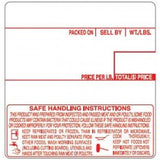 LCR8040-36 ALL RED Printing Scale Label, 58 x 60 mm, UPC/Safe Handling, 36 Rolls of 500 Labels