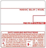 LCR8040 ALL RED Printing Scale Label, 58 x 60 mm, UPC/Safe Handling, 12 Rolls of 500 Labels