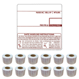 LCR8040 ALL RED Printing Scale Label, 58 x 60 mm, UPC/Safe Handling, 12 Rolls of 500 Labels