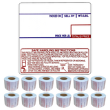 LST8040 Printing Scale Label, 58 x 60 mm, UPC/Safe Handling, 12 Rolls of 500 Labels