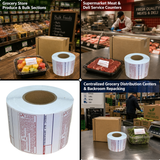 LST8030 Printing Scale Label, 58 x 50 mm, Non-UPC/Safe Handling 12 Rolls of 600 Labels