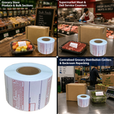LST8040 Printing Scale Label, 58 x 60 mm, UPC/Safe Handling, 12 Rolls of 500 Labels
