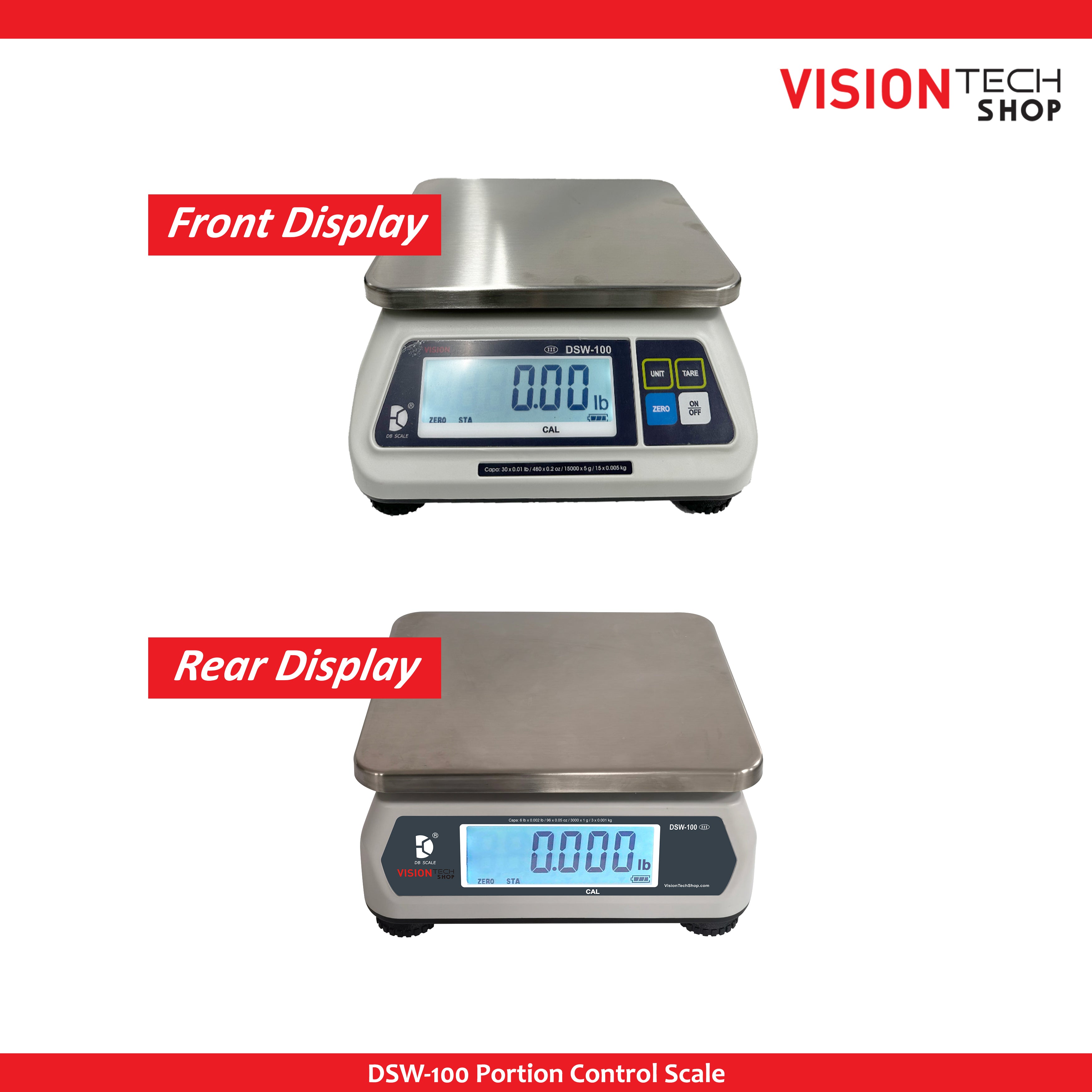 DSW-100 Portion Scale (Dual Display)