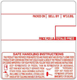 LCR8040 ALL RED Printing Scale Label, 58 x 60 mm, UPC/Safe Handling, 12 Rolls of 500 Labels